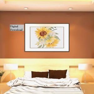 Sonnenblumen Kunst, Digitale Kunst, druckbare Kunstwerk, Wanddekor, Digitaldrucke, Minimal Print, moderne Wandkunst