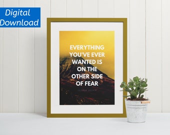 Lámina artística con cita motivacional, decoración de pared inspiradora (descarga digital)