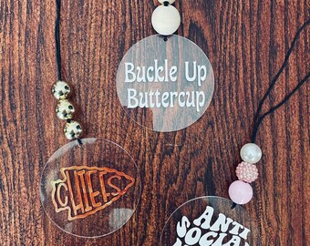 Buckle Up Buttercup car charm