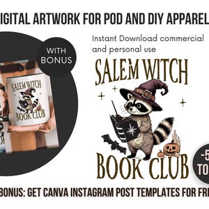Salem Witch Book Club PNG - Witching book club png -  book reader png, spell book png, spooky season png, witchcraft png, book lover png