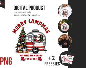 Christmas Camping Gift Digital Download Merry Campmas Design Camping Family Present RV Decor Holiday Camper Winter Outdoor Gift Printable