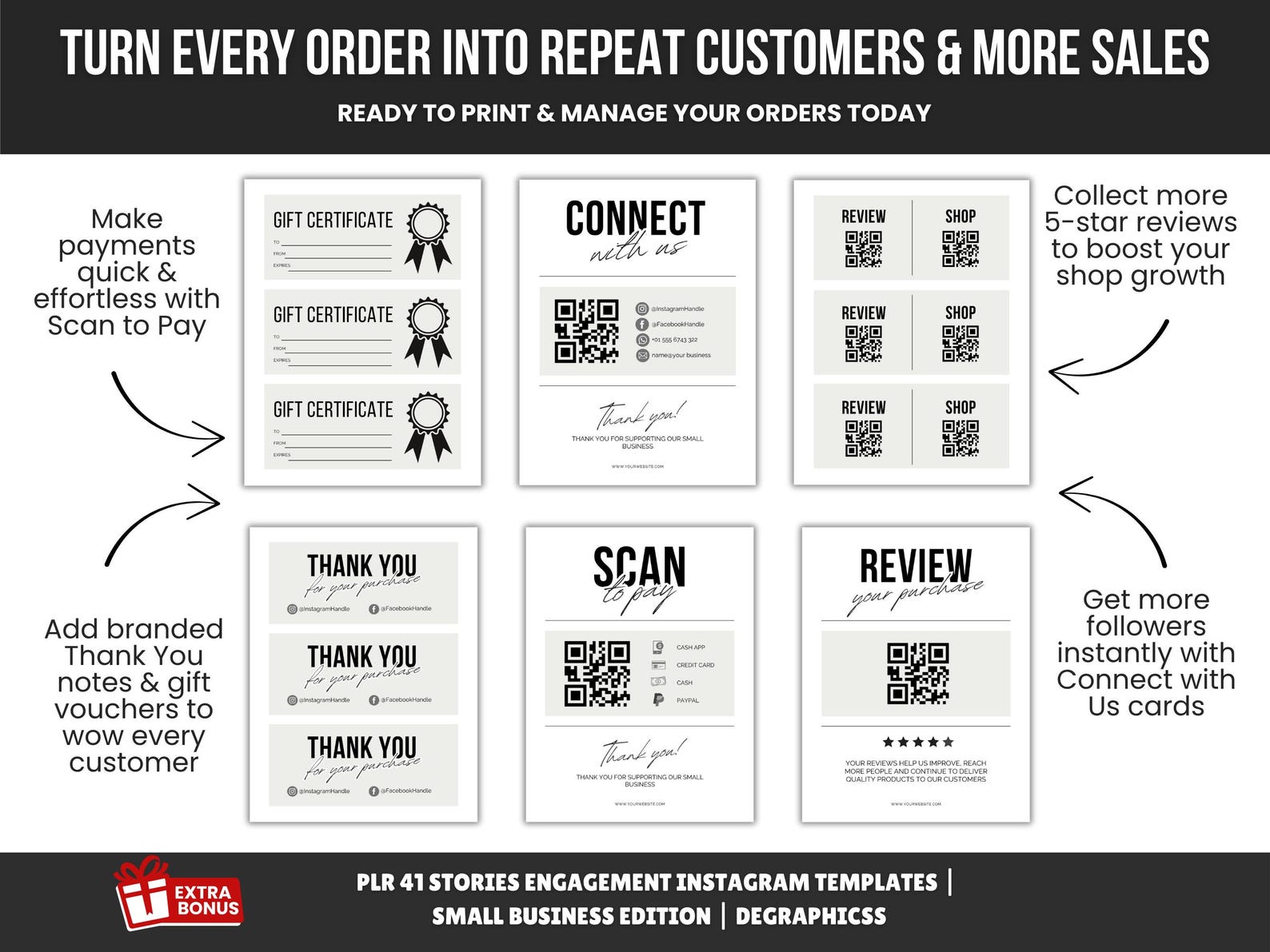 Editable Small Business Order Form Templates Bundle (PDF) - Etsy