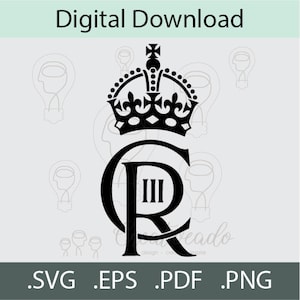 King Charles III Cypher King Charles III Transparent svg King svg Coronation svg Royal svg Digital Download Cricut svg png pdf eps