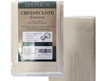 Colperun Cheesecloth, Grade 90, 18 Sq Feet, 100% Unbleached Cotton 90 x 180cm