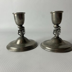 Art deco Candle sticks. Swedish Grace. 1930s. Svenskt Tenn. Pewter. Swedish Design. Handmade. Scandinavian
