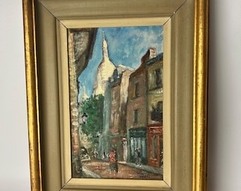Montmartre Paris scenery. By  Martin.  1950s