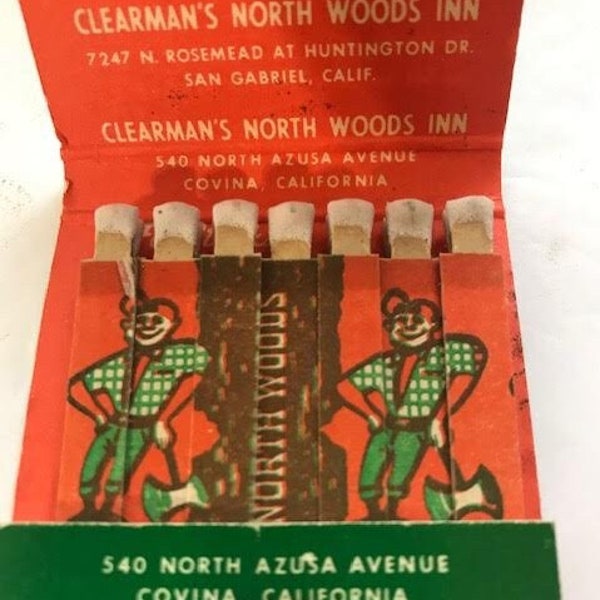 NORTHWOODS INN FEATURE Matchbook mint unstruck. Not a reproduction. Original