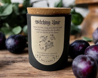 witching hour — scented soy candle 7 oz // victorian gothic, dark academia, literary, macabre, witch aesthetic, spooky gifts, gift ideas