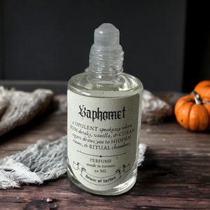 baphomet perfume oil // rituals, devotional oil, victorian gothic, dark academia, macabre, witch aesthetic, spooky gifts ideas, autumn image 1