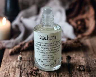 nocturne — perfume oil // victorian gothic, dark academia, macabre, witch aesthetic, spooky gifts idea, roll on perfume