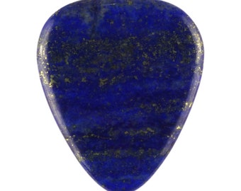 Lapis Lazuli Stone Guitar Or Bass Pick - 3.0 mm Ultra Heavy Gauge - 351 Shape - Specialty Handmade Gemstone Exotic Plectrum