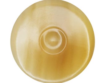 White Buffalo Horn Guitar Or Mandolin Pick - 3.0 mm Ultra Heavy Gauge - Round Shape - Natural Finish Handmade Specialty Exotic Plectrum