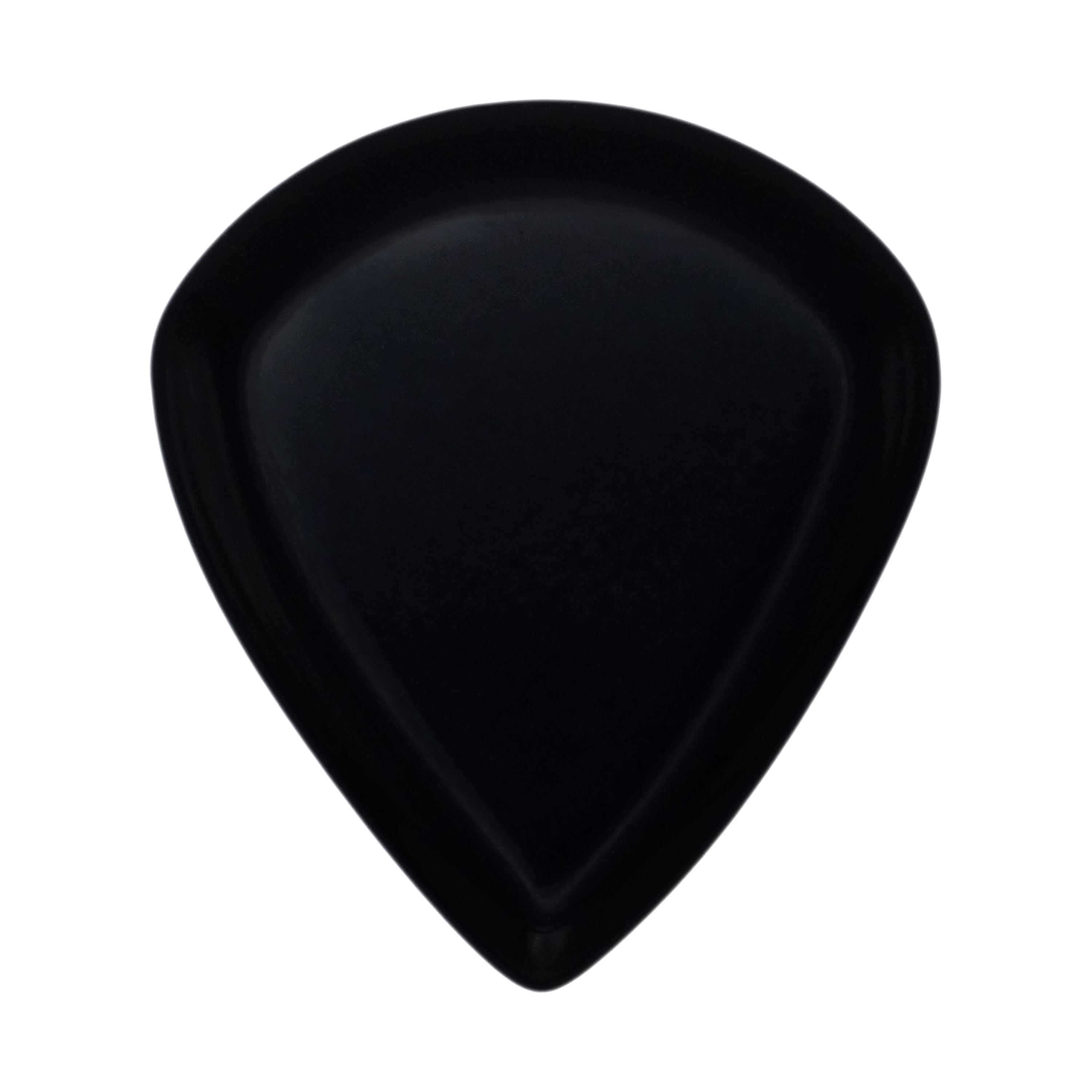 Black Obsidian Volcanic Glass Stone Guitar Or Bass Pick - 3.0 mm Ultra Heavy Gauge - Jazz Shape - Specialty Handmade Gemstone Exotic