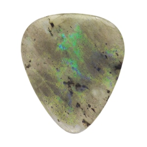 Médiator pour guitare ou basse en pierre de labradorite - Jauge ultra épaisse de 3,0 mm - Forme 351 - Plectre exotique fait main avec pierres précieuses