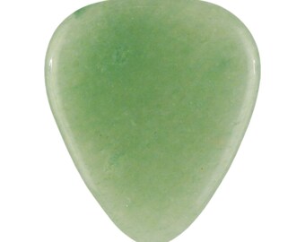 Green Aventurine Stone Guitar Or Bass Pick - 3.0 mm Ultra Heavy Gauge - 351 Shape - Specialty Handmade Gemstone Exotic Plectrum