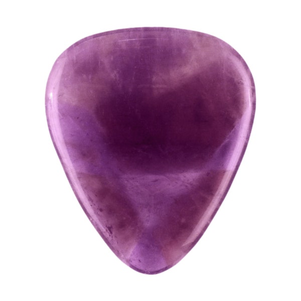 Amethyst Stone Guitar Or Bass Pick - 3.0 mm Ultra Heavy Gauge - 351 Shape - Specialty Handmade Gemstone Exotic Plectrum