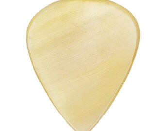 White Buffalo Horn Guitar Or Bass Pick - 1.5 mm Heavy Gauge - 351 Shape - Natural Finish Handmade Specialty Exotic Plectrum