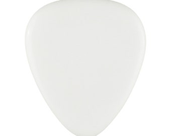 White Agate Stone Guitar Or Bass Pick - 3.0 mm Ultra Heavy Gauge - 351 Shape - Specialty Handmade Gemstone Exotic Plectrum