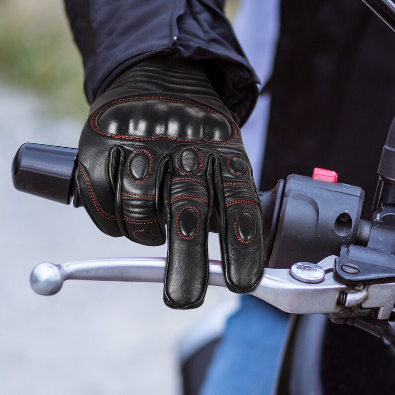 Mens Motorcycle Gloves Genuine Leather Gloves Touchscreen Etsy