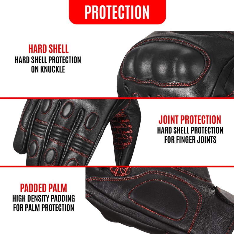 Mens Motorcycle Gloves Genuine Leather Gloves Touchscreen Etsy