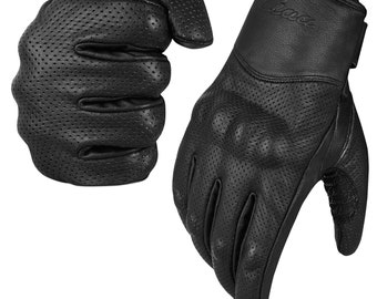 Men's Premium Motorcycle Gloves Summer Motorbike Gloves Leather Gloves Touchscreen