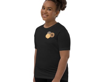 Galleta Girl Scout vendiendo camiseta de manga corta juvenil--Negro, pelo rizado