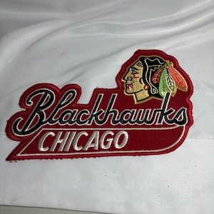 Vintage Chicago Blackhawks Hockey Large Logo patch, approx 9" x 6"
