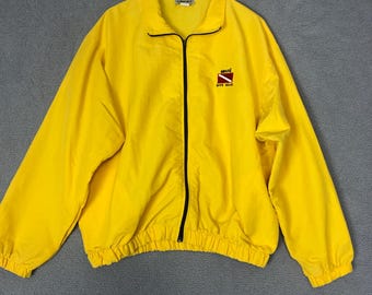 Vintage Uzzi Amphibious Gear Jacket, Yellow Full Zip, Large, Made in USA