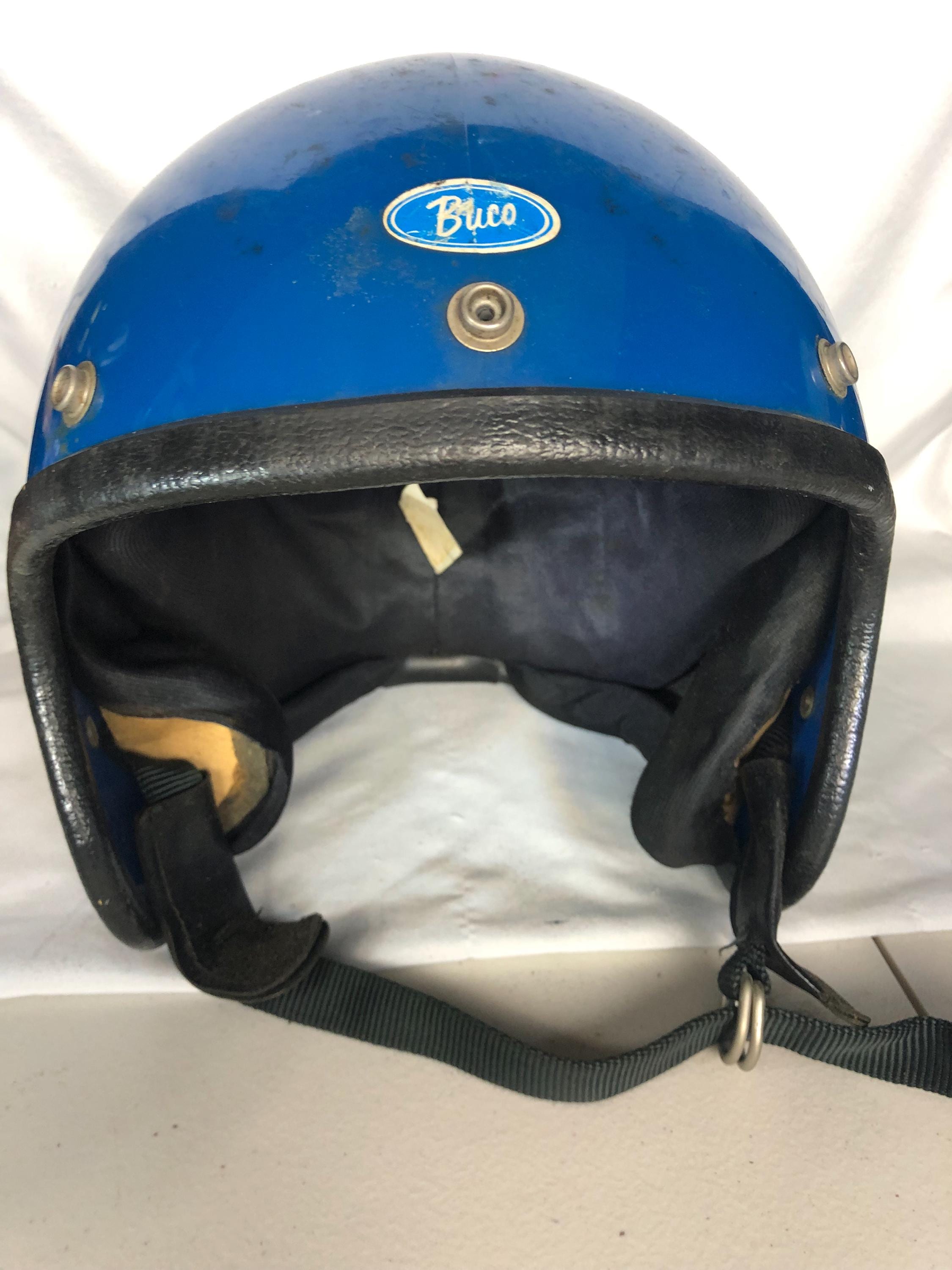 Vintage Buco Enduro Motorcycle Helmet Blue Open Face 1970's? Pre