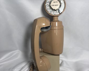 Vintage Untested American Electric Space Maker Rotary Telephone Unique side Hanging Design, 9", NB830 CB, wall mount