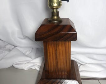 Vintage MCM Wooden Desk Lamp, Alabama Lamp Co, Tested Working, 11" to top of socket