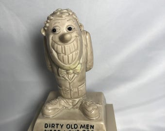 Vintage 1970's Russ Berrie Dirty Old Man Resin Figurine 5.5"