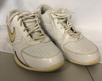Nike Air,  Men's, Size 13, 386240-111, pre owned, low, white, silver, light yellow