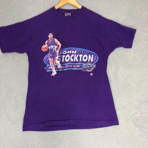 T-shirt Vintage Années 90 Utah Jazz - Noir Taille L - Salem USA