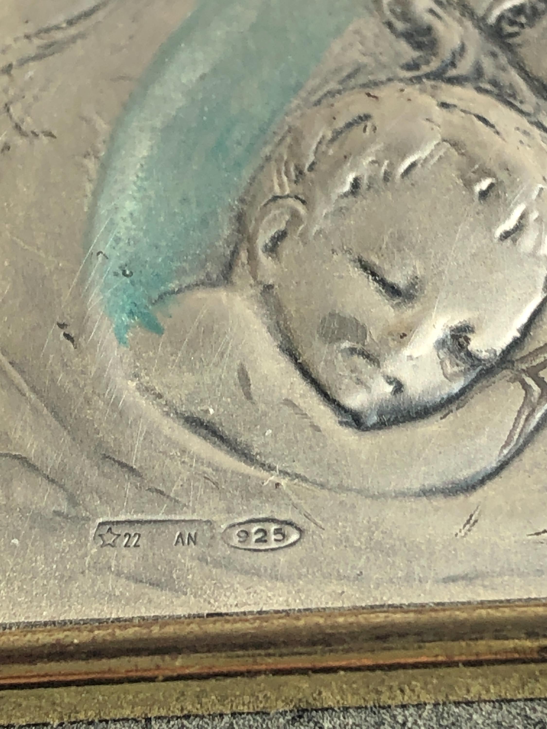 Vintage Italian Sterling Silver Madonna and Child Trinket Keepsake Box ...