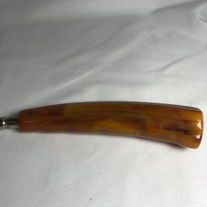 Vintage Bakelite Butterscotch Knife Sharpener 12" long image 2