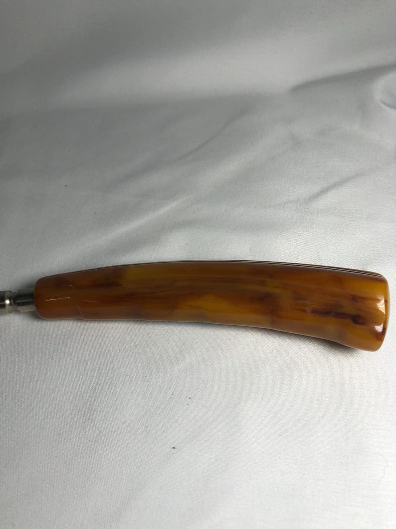 Vintage Bakelite Butterscotch Knife Sharpener 12" long image 2