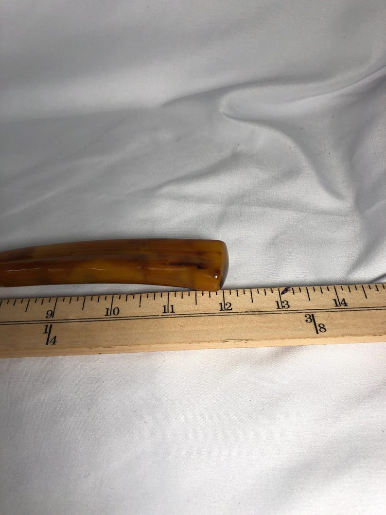 Vintage Bakelite Butterscotch Knife Sharpener 12" long image 6