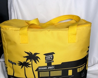 Large Insulated Reusable Bag Trader Joe's Yellow, Tote, 8 Gallon