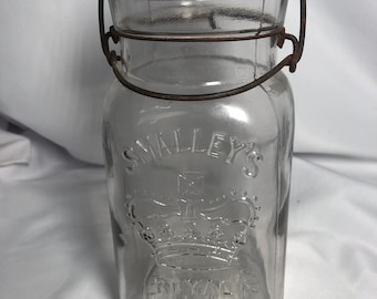 Vintage Smalley's Royal Trade Mark Nu- Seal Quart Canning Jar, Boston, Wire Bail Clasp