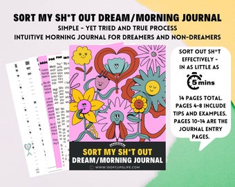 Intuitive journal, Dream journal, Inner Peace Journal, Clarity journal, Spiritual Journal, Higher Self, Self Care, Printable Journal