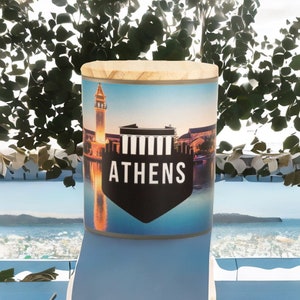 Athens Scented Soy Candle, Souvenir for Travel Lover, Gift for Traveler, Grecian Home Decor, Birthday Gift Greece