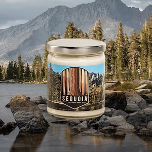 National Park Inspired Scented Soy Candle,  Sequoia National Park Gifts, Outdoor Gifts for Men