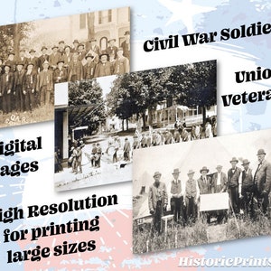 Civil War Soldiers from antique postcards Veterans GAR Grand Army of the Republic 3 JPG Digital Downloads