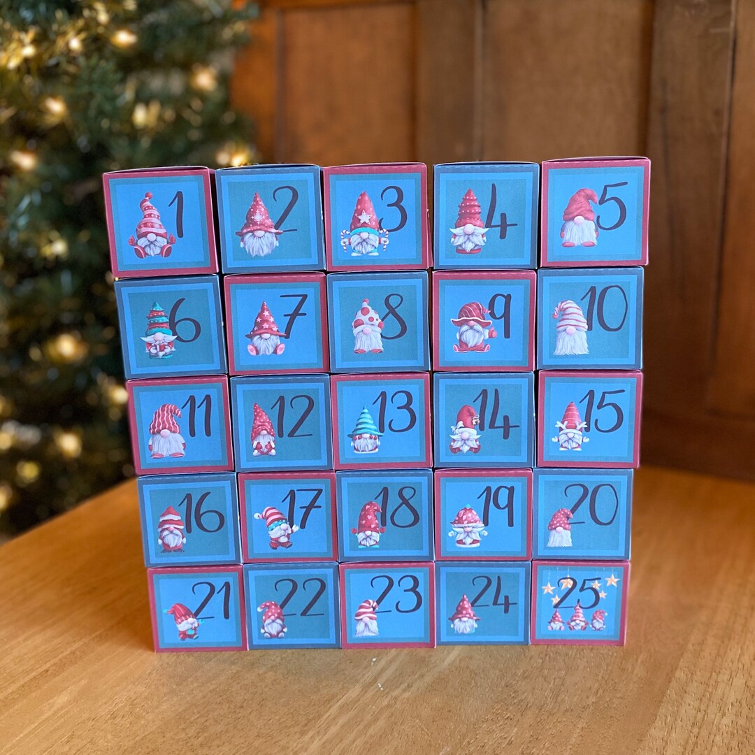 Festive Gnome Printable Advent Christmas Calendar - Etsy