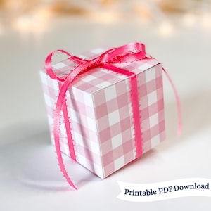 Roze pastel afdrukbare partij gunst doos mini geschenkdoos voor bruids douche bruiloft gunst baby shower verjaardag doos voor snoep DIY gunsten