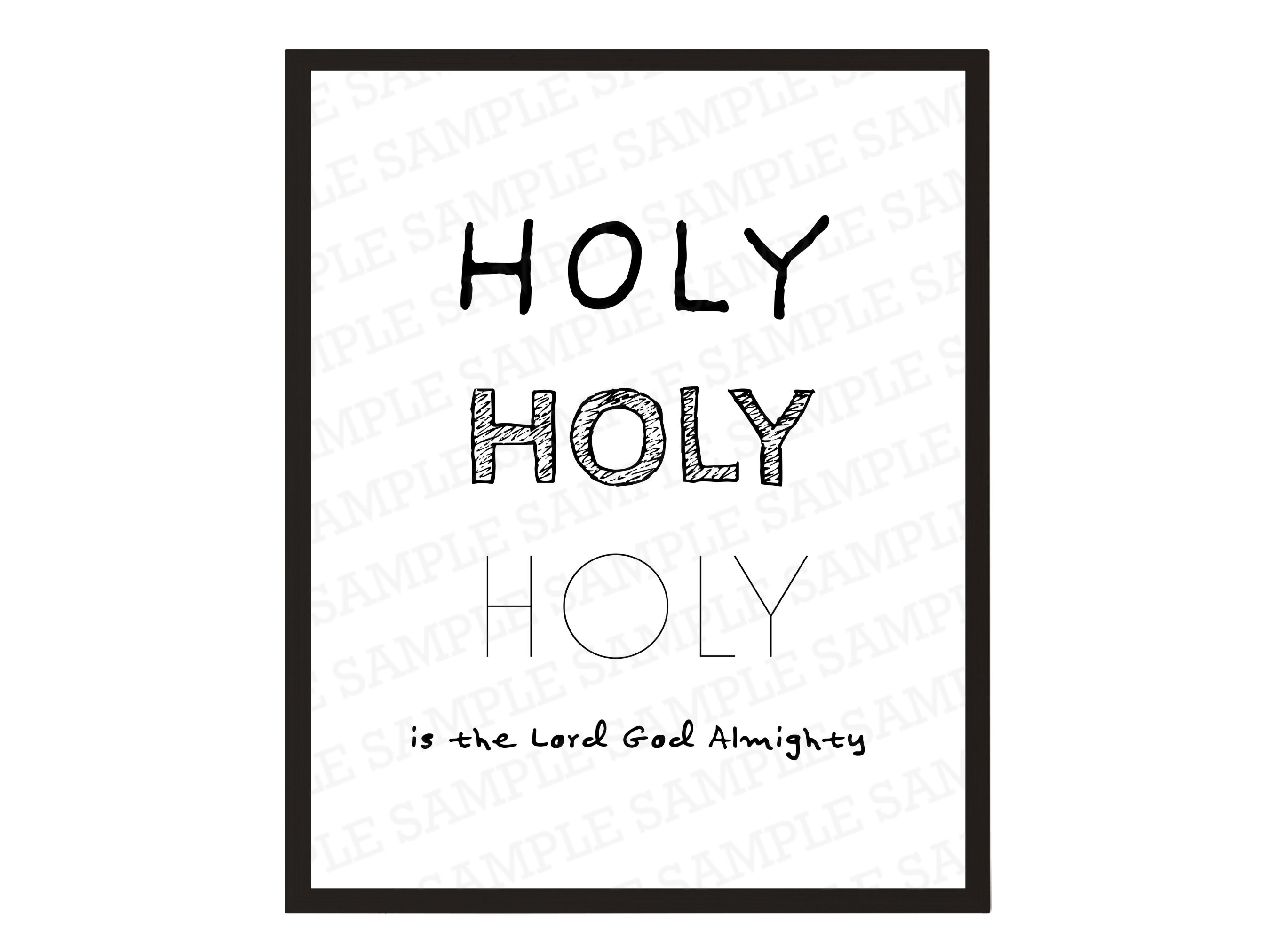 Holy Holy Holy Christian Art | Inspirational Poster | Revelations Quote ...