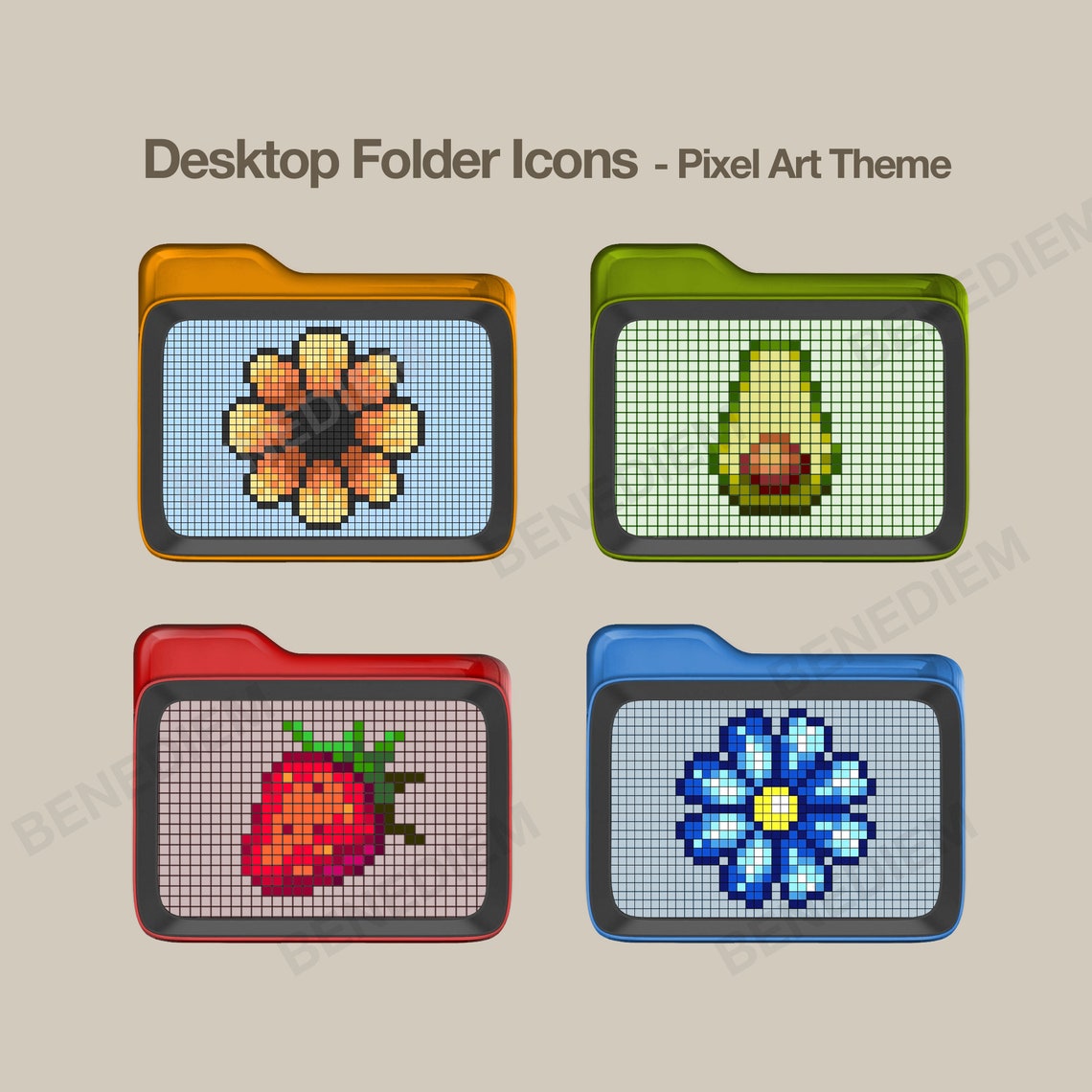 25 Desktop Folder Icons, Mac PC Folder Icons , Desktop Aesthetic Folder