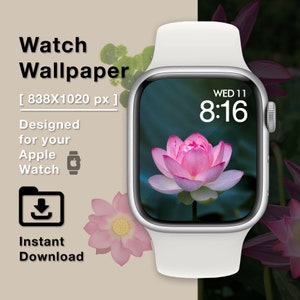 Sfondo Apple Watch, Loto, Quadrante, Foto, Fiore, Sfondo Orologio, Quadrante Digitale, Download Istantaneo, Arte Digitale