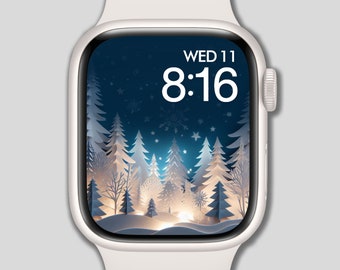Apple Watch Wallpaper, Watch Face, Winter Wonderland II, Watch Background, Digital Watch Face, Digital Art, Digital Design